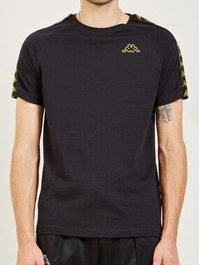 Kappa EUC 222 BANDA COEN SLIM T-SHIRT IN BLACK/GOLD